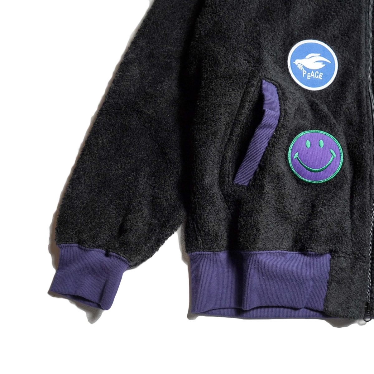 Needles / Souvenir Jacket - Knit Pile (Black) 袖、裾リブ